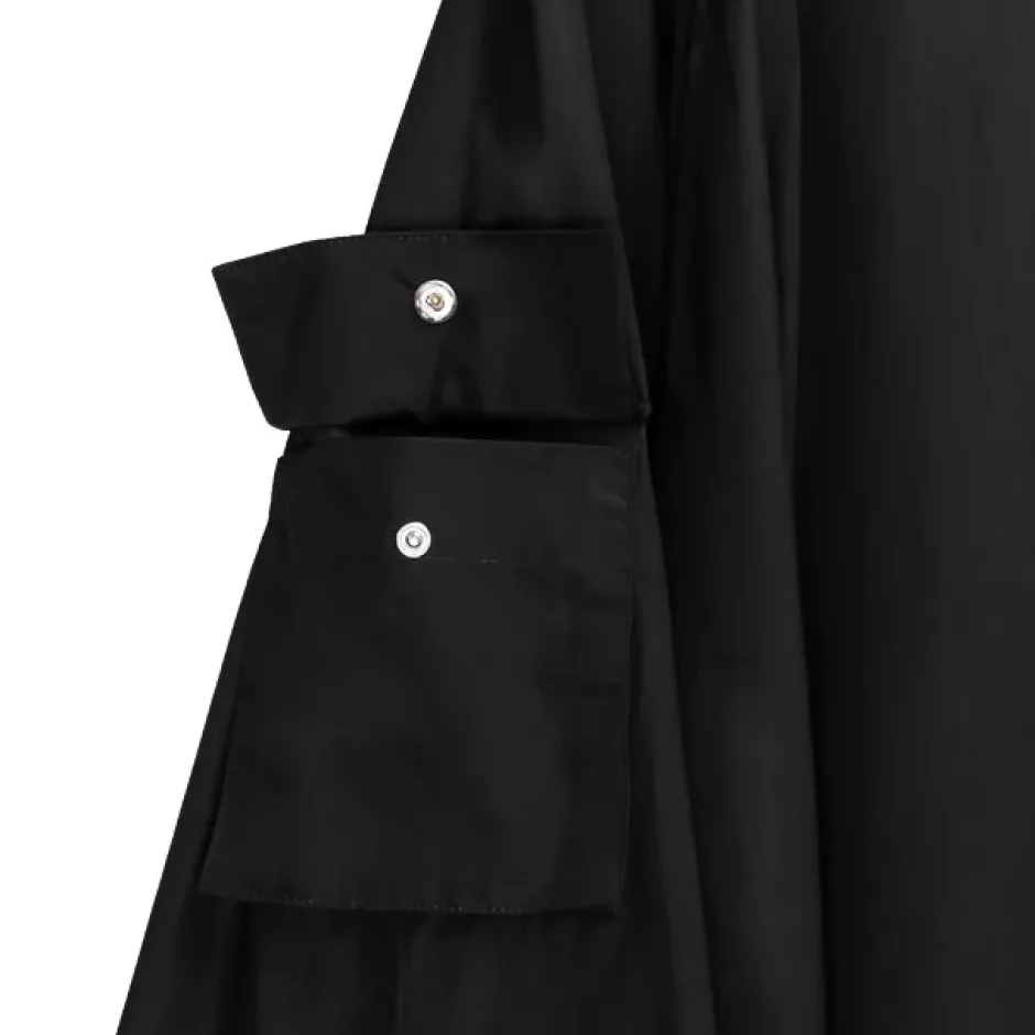 Bottoms>LISTEN FLAVOR Black Cargo Long Skirt