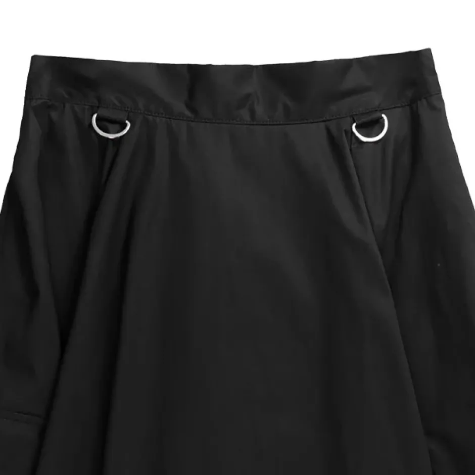Bottoms>LISTEN FLAVOR Black Cargo Long Skirt