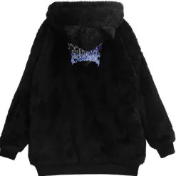 LISTEN FLAVOR Black Cat Ear Cat Paw Boa Blouson Outlet