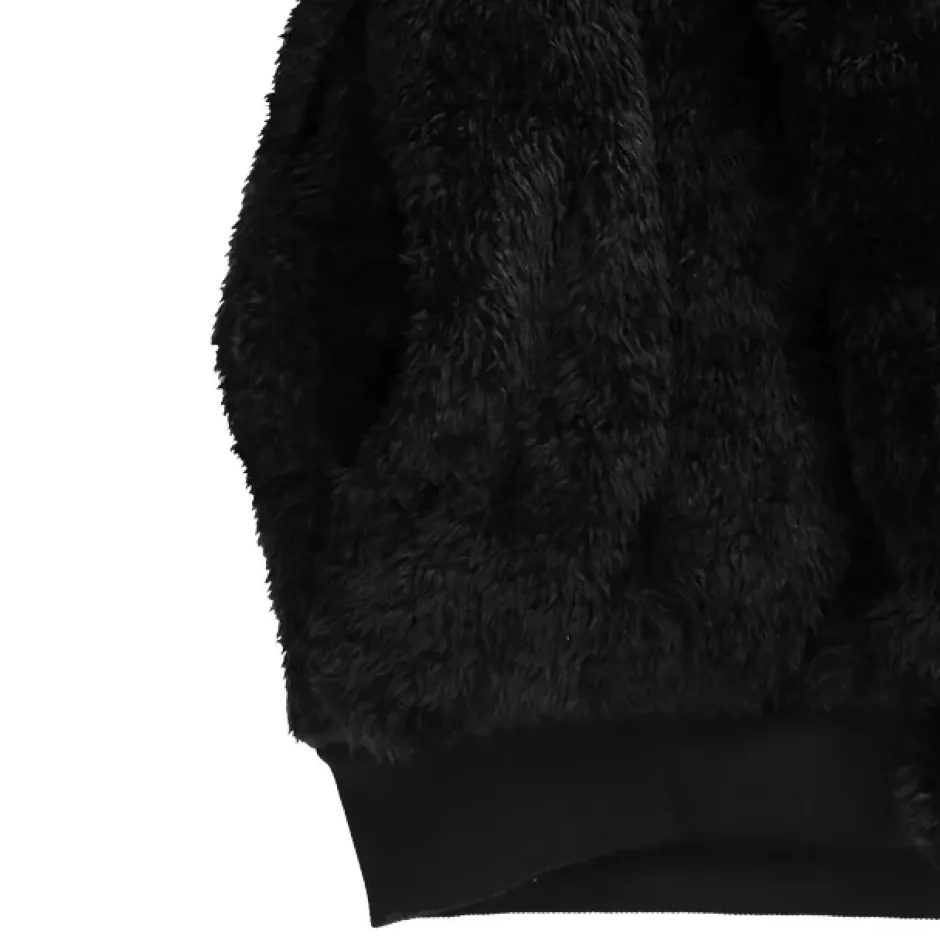 LISTEN FLAVOR Black Cat Ear Cat Paw Boa Blouson Outlet