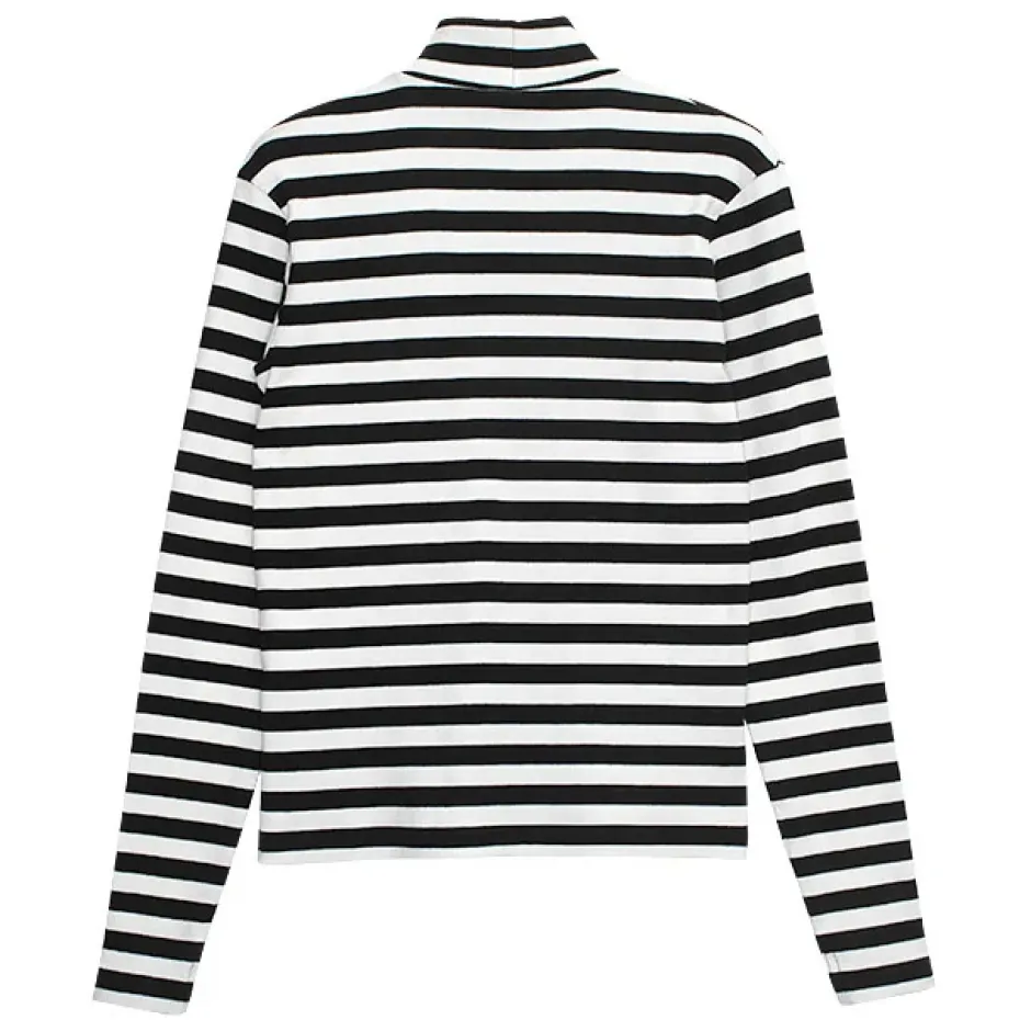 LISTEN FLAVOR Black Cat Studded Ribbed Top Best