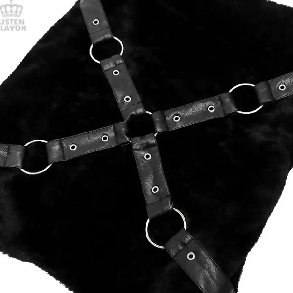 Other Accessories>LISTEN FLAVOR Black Cross Harness Fur Snood