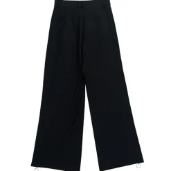 LISTEN FLAVOR Black Fire Embroidered Zip Slit Wide Pants Best