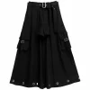 LISTEN FLAVOR Black Layered Eyelet Skirt w/ Shorts Discount