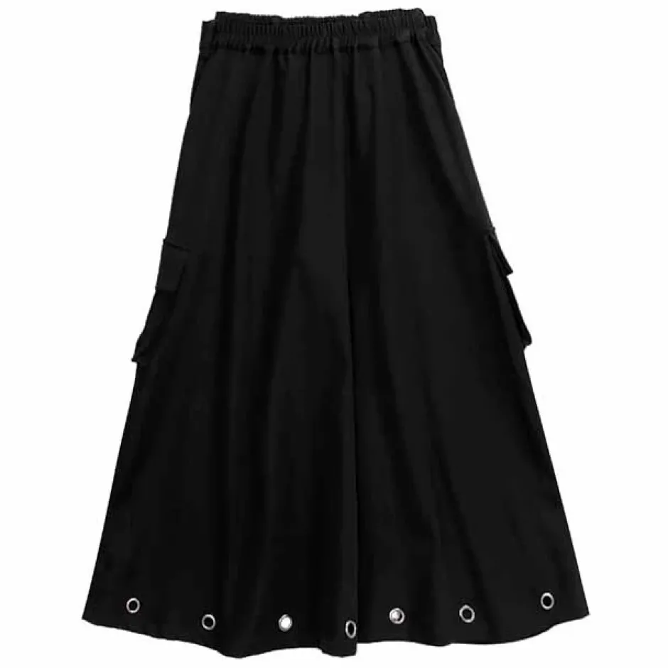 LISTEN FLAVOR Black Layered Eyelet Skirt w/ Shorts Discount