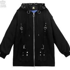 LISTEN FLAVOR Black Parachute Hood Blouson w/ Harness Belt Sale