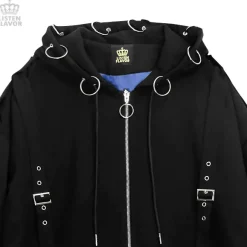 LISTEN FLAVOR Black Parachute Hood Blouson w/ Harness Belt Sale