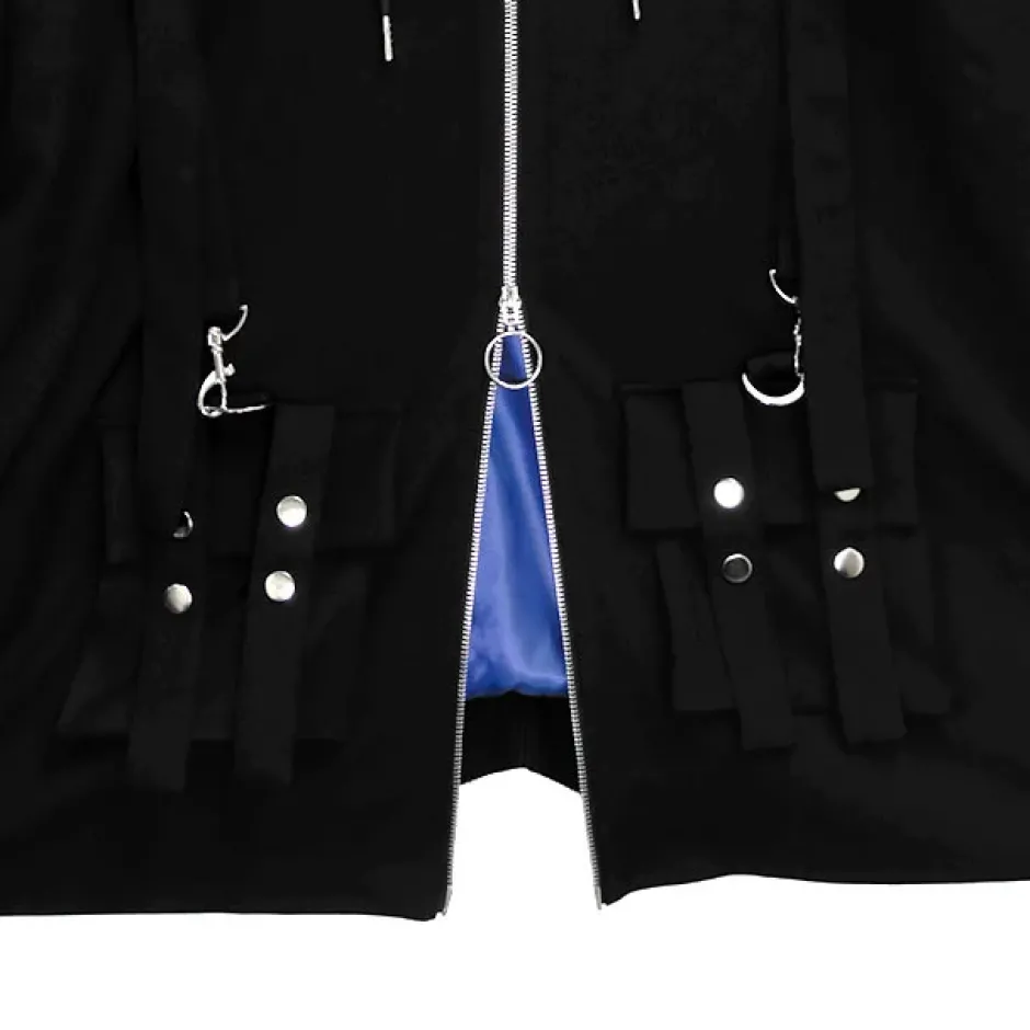 LISTEN FLAVOR Black Parachute Hood Blouson w/ Harness Belt Sale