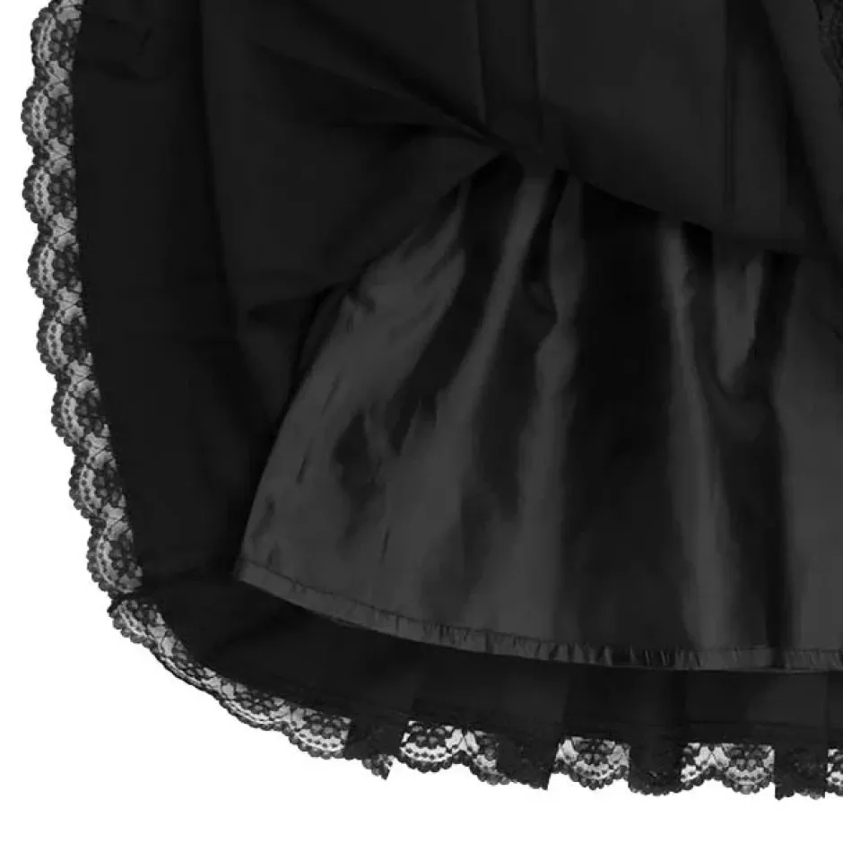Bottoms>LISTEN FLAVOR Black Pleated Mini Skirt w/ Belt