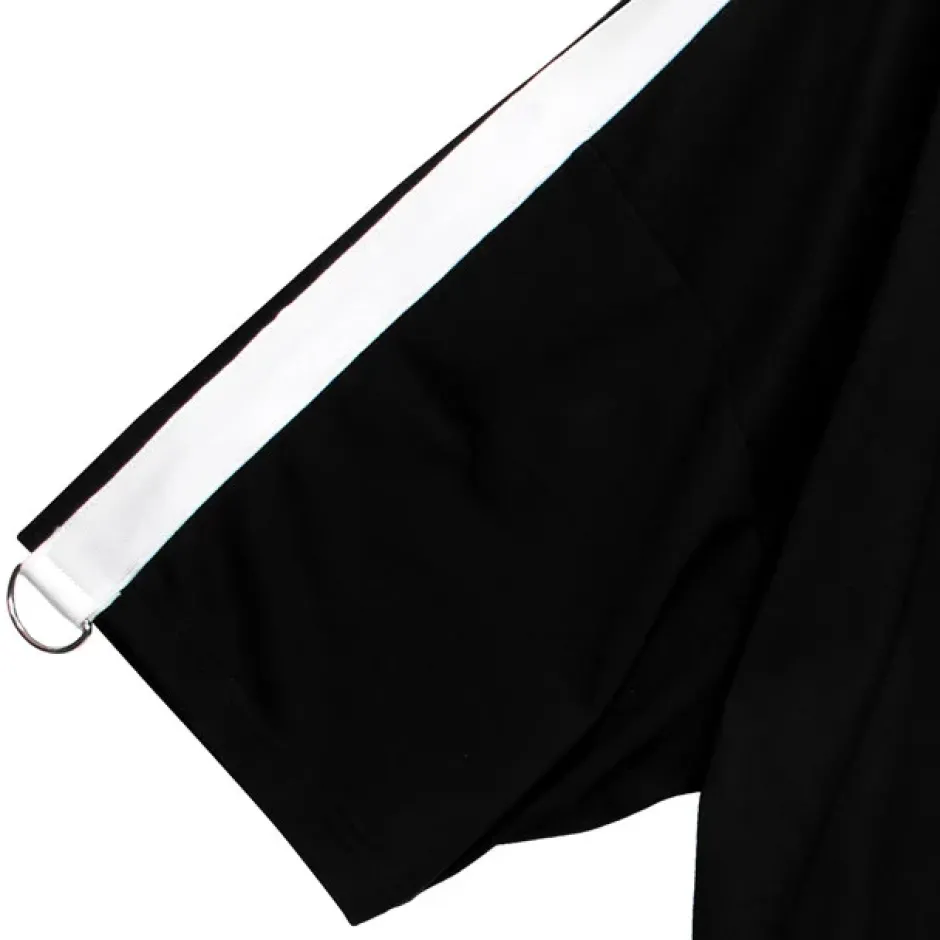Tops>LISTEN FLAVOR Blue Rose Capsule Sleeve Line Tops Black