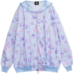 LISTEN FLAVOR Blue Rose Sailor Blouson Discount