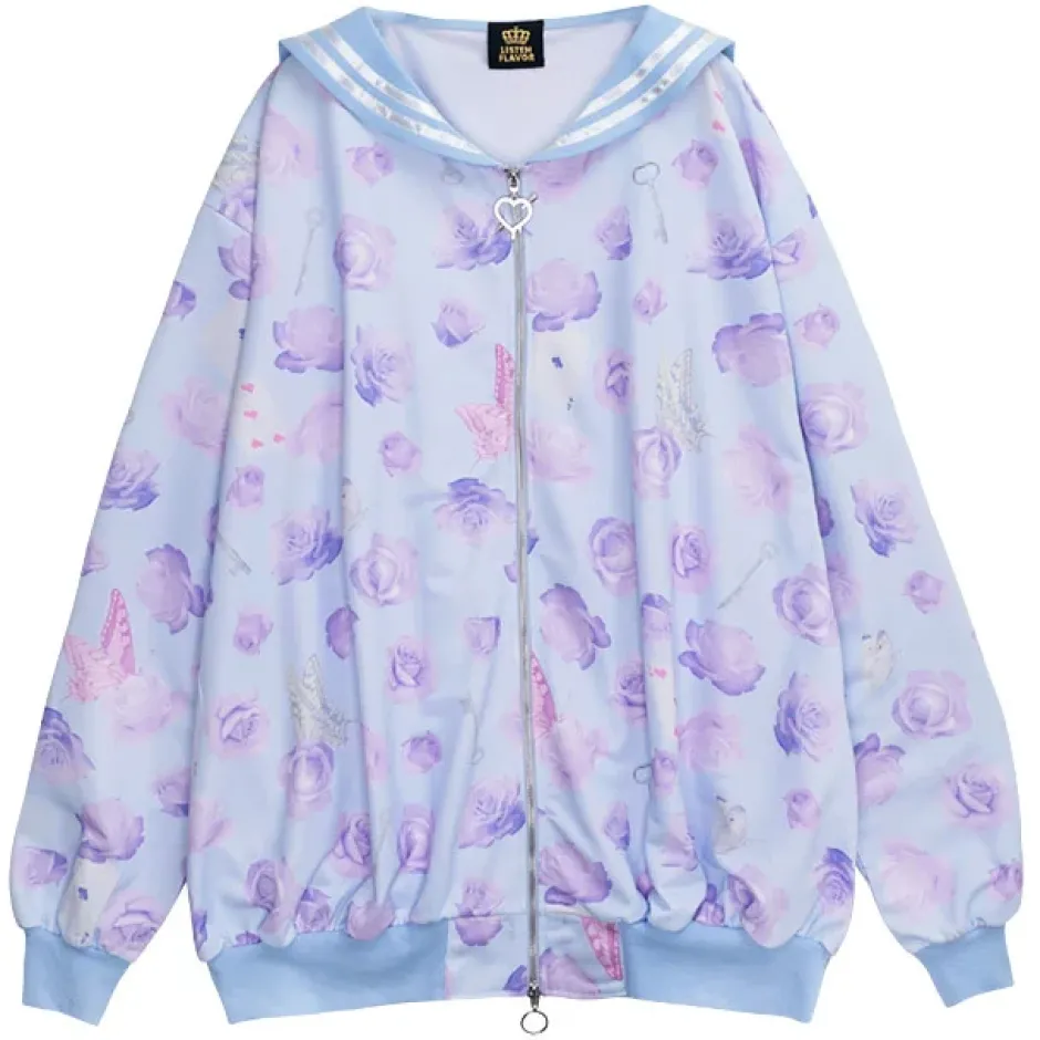 LISTEN FLAVOR Blue Rose Sailor Blouson Discount