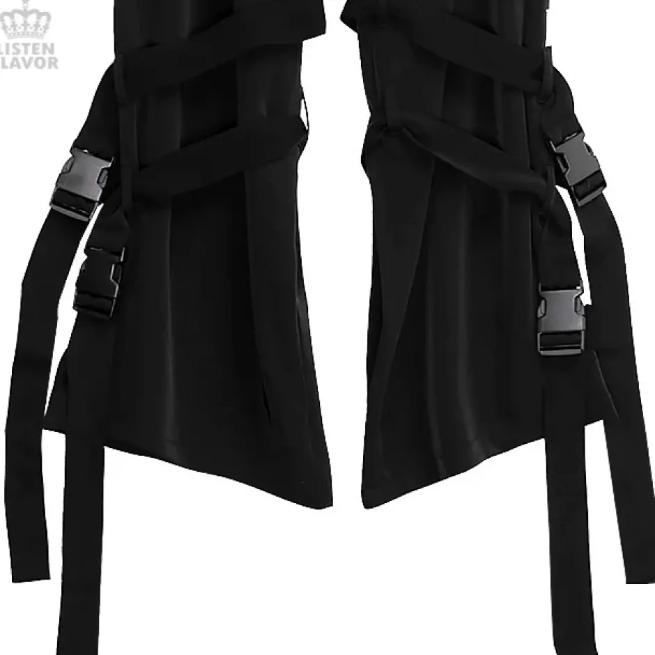 Bottoms>LISTEN FLAVOR Bondage Cargo Pants w/ Chain Suspenders
