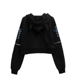 LISTEN FLAVOR Bondage Horn 2-Way Cropped Hoodie Clearance