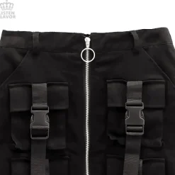 LISTEN FLAVOR Buckle Pocket Zip Skirt Clearance