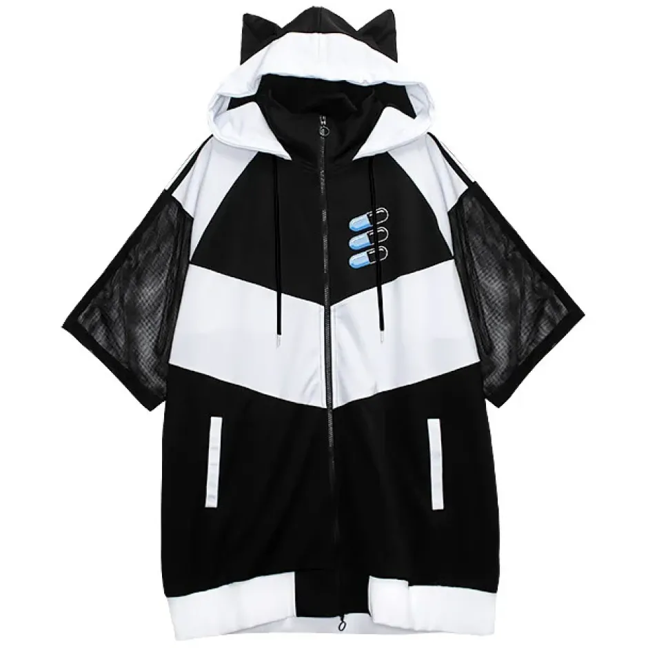 LISTEN FLAVOR Cat Ear Capsule Mesh Jersey Hoodie Sale