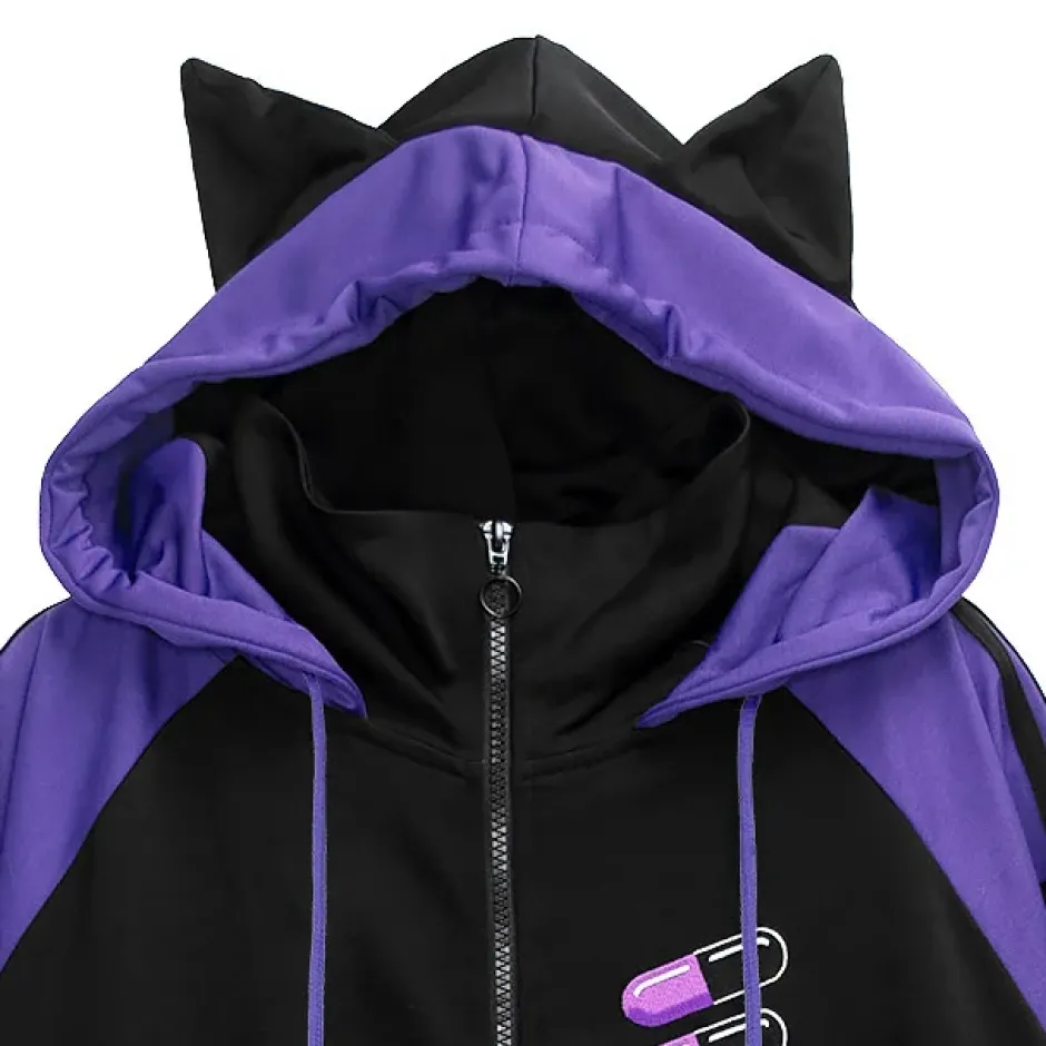 LISTEN FLAVOR Cat Ear Capsule Mesh Jersey Hoodie Sale