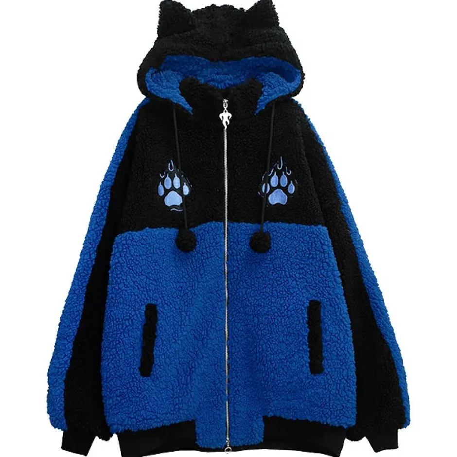 Jackets & Hoodies>LISTEN FLAVOR Cat Ear Fire Boa Blouson