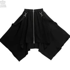 LISTEN FLAVOR Center Zip Hemline Skirt w/ Strap Hot
