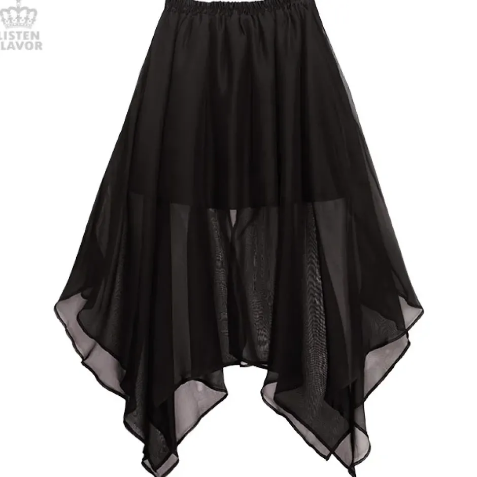 LISTEN FLAVOR Center Zip Hemline Skirt Online