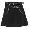 LISTEN FLAVOR Center Zip Skirt w/ Chain Clearance