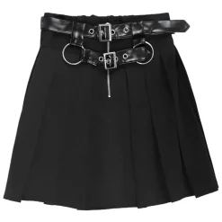 LISTEN FLAVOR Center Zip Skirt w/ Chain Clearance