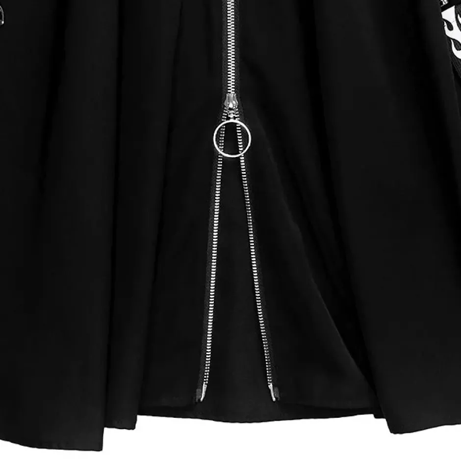 Bottoms>LISTEN FLAVOR Center Zip Strap Maxi Skirt Black