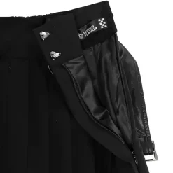 LISTEN FLAVOR Chain Belt Pleated Skirt Discount