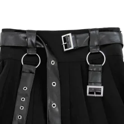 LISTEN FLAVOR Chain Belt Pleated Skirt Sale