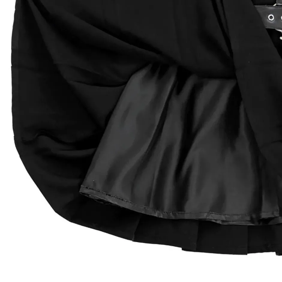 LISTEN FLAVOR Chain Belt Pleated Skirt Sale