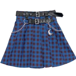 LISTEN FLAVOR Chain Belt Pleated Skirt Sale