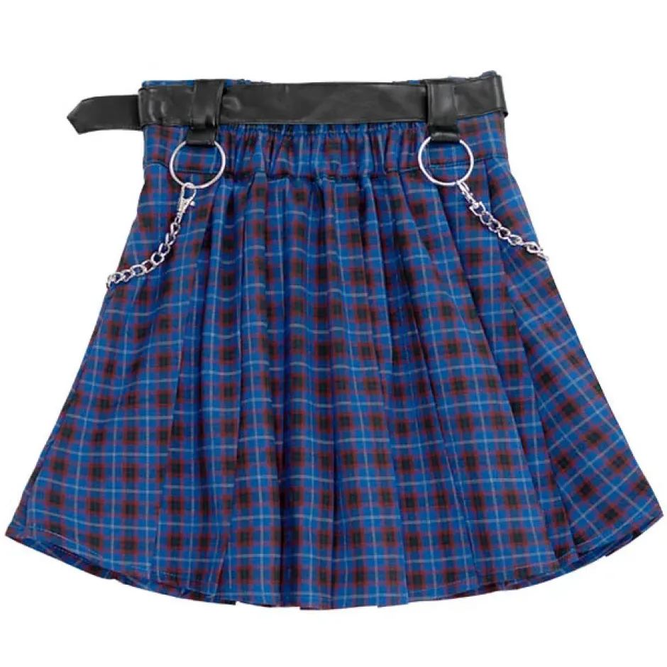LISTEN FLAVOR Chain Belt Pleated Skirt Sale