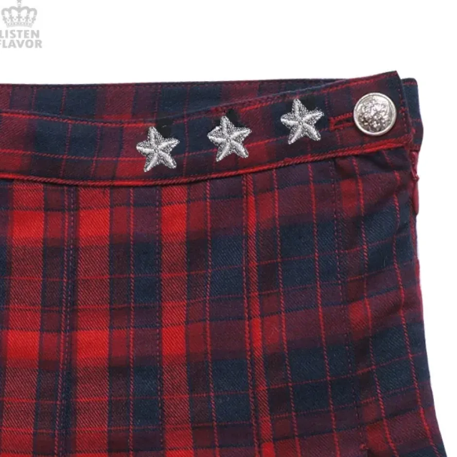 Bottoms>LISTEN FLAVOR Check Pleated Skirt