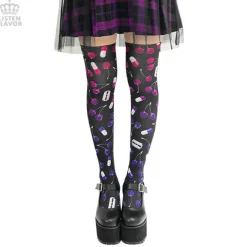 LISTEN FLAVOR Cherry Knee-High Socks Best