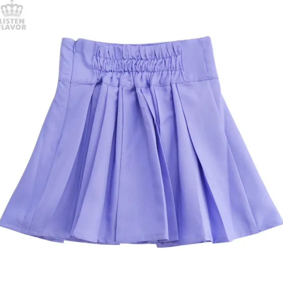 Bottoms>LISTEN FLAVOR Cherry Lace-Up Pleated Skirt