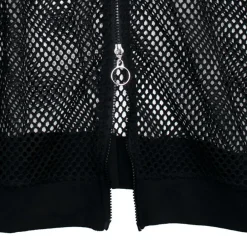 LISTEN FLAVOR Cool Mesh Zip Hoodie Black Outlet