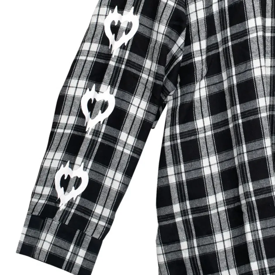 Tops>LISTEN FLAVOR Crazy Bear Checkered Shirt