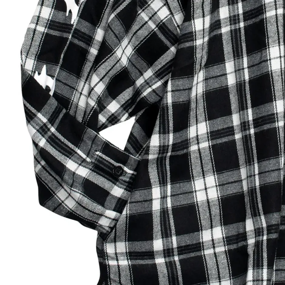 Tops>LISTEN FLAVOR Crazy Bear Checkered Shirt