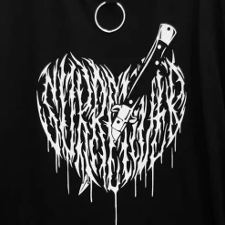 LISTEN FLAVOR Cutting Through Heart Eyelet Chain Top Sale