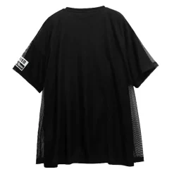 Tops>LISTEN FLAVOR Cyber Skull Mesh Layer T-Shirt