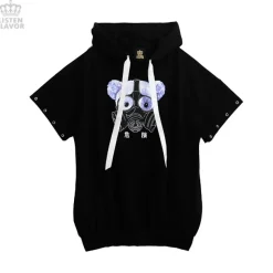 LISTEN FLAVOR Dangerous Gas Mask Bear Ring Sleeve Hoodie