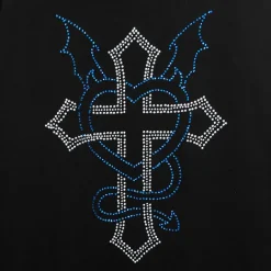 LISTEN FLAVOR Dark Cross Studded Hoodie Outlet