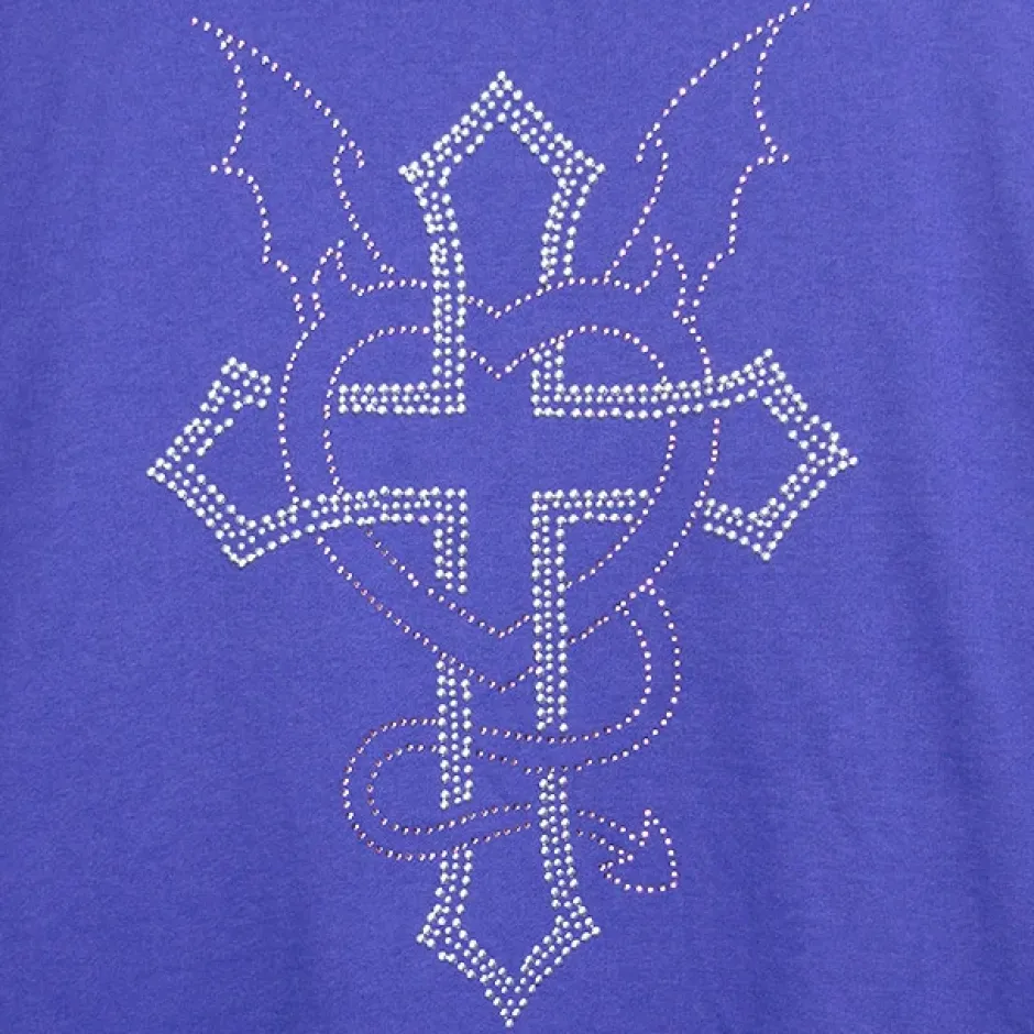 LISTEN FLAVOR Dark Cross Studded Hoodie Outlet