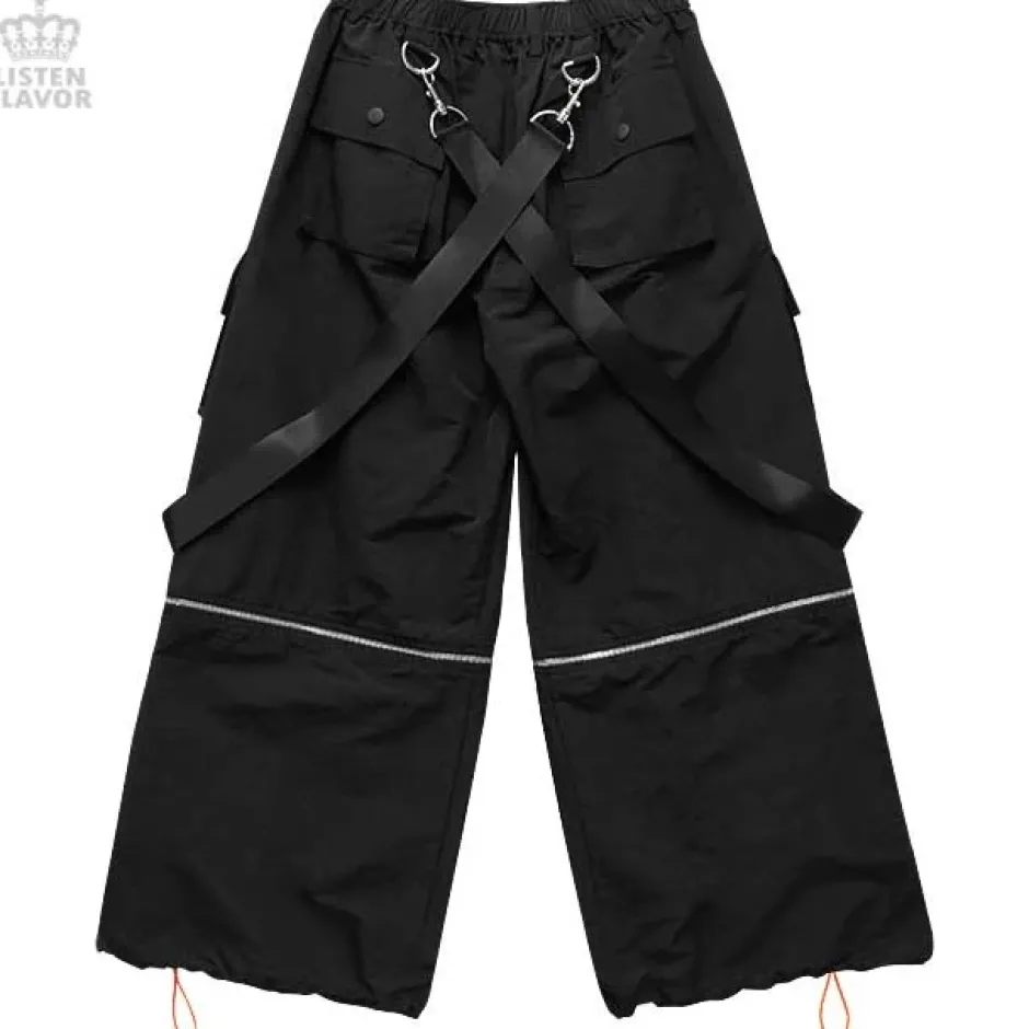 LISTEN FLAVOR Detachable Cargo Pants w/ Suspenders Hot