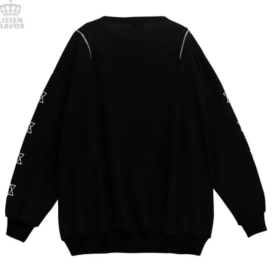 LISTEN FLAVOR Devil Bear Shoulder Zip Big Pullover w/ Straps Sale