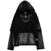 LISTEN FLAVOR Devil Heart 2-Way Mesh Hoodie New