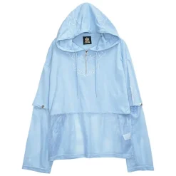 LISTEN FLAVOR Devil Heart 2-Way Mesh Hoodie New