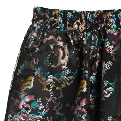 LISTEN FLAVOR Dragon China Brocade Pants Black Dragon Discount