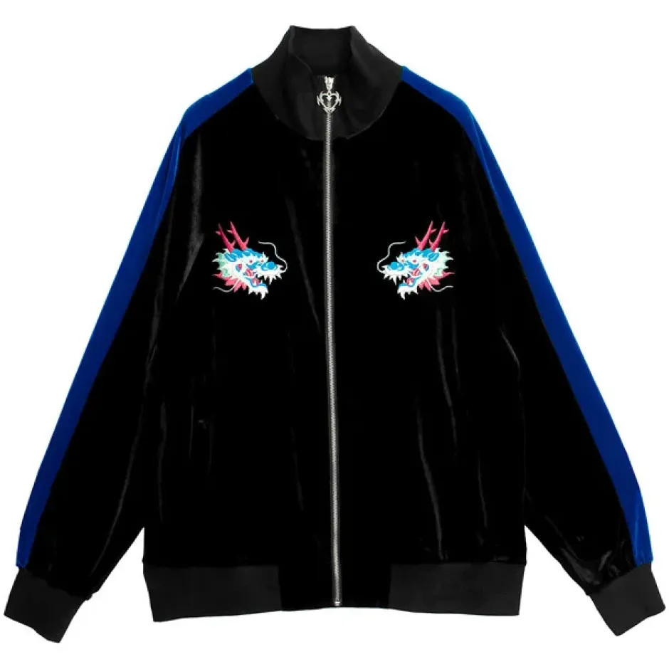 LISTEN FLAVOR Dragon Velour Track Jacket Clearance