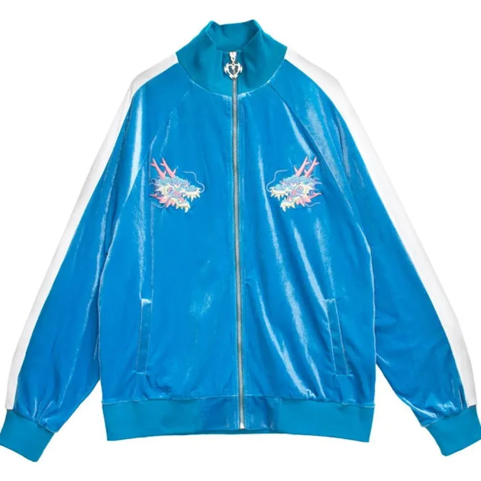 LISTEN FLAVOR Dragon Velour Track Jacket Clearance